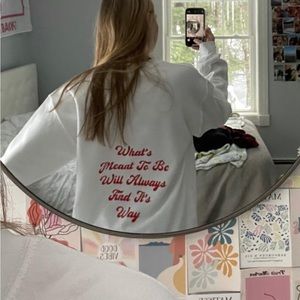 Quoted White Crewneck